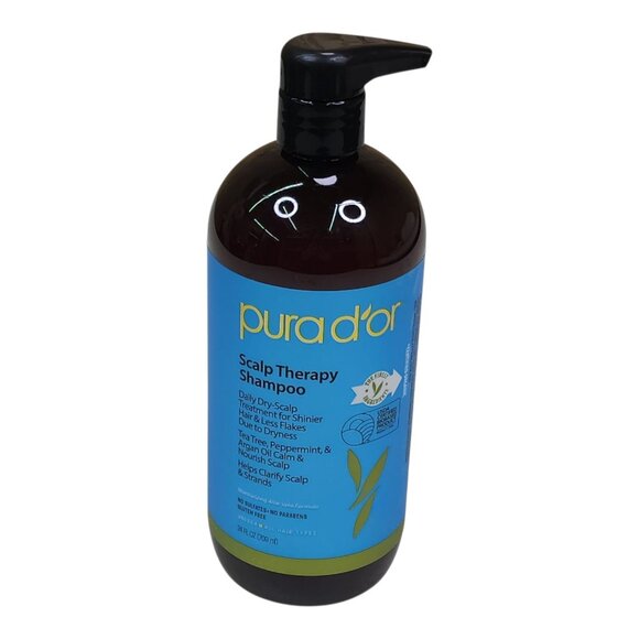 Pura DOr Scalp Therapy Shampoo 24 fl oz Daily Dry Scalp Treatment Less Flakes - Picture 1 of 7